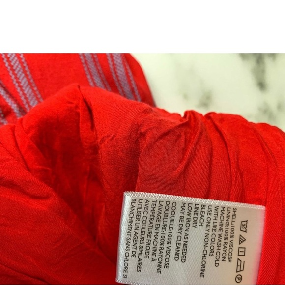 SILENCE +NOISE JACKSON STRAPLESS CULOTTE JUMPSUIT IN RED AND BLUE STRIPES SIZE S - Picture 13 of 16